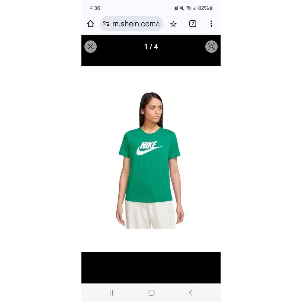 The Nike Tee Sportswear Women's Short Sleeve Logo T-Shirt Size Small Green